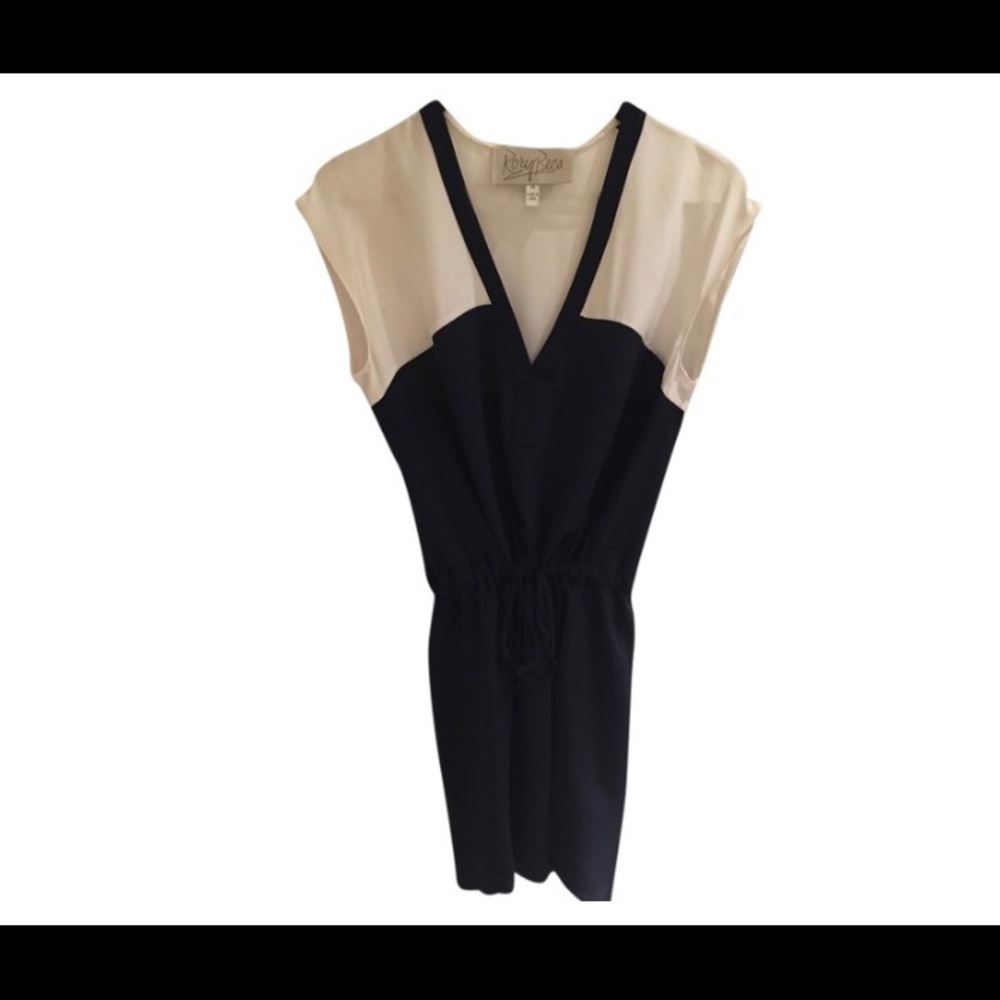 Rory Becca Navy and White Silk Dress
